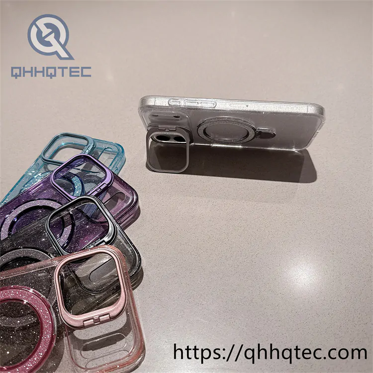 magnetic wireless charging case with popsocket camera