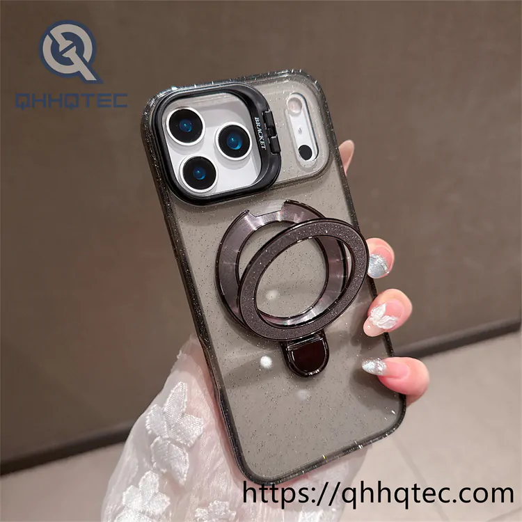 magnetic wireless charging case with popsocket camera