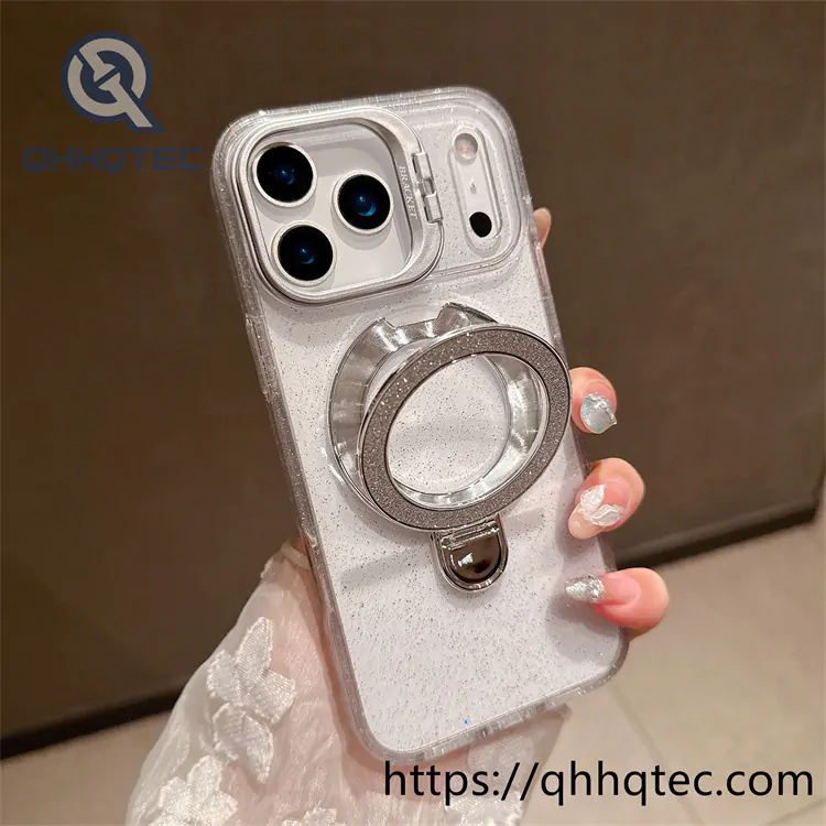 magnetic wireless charging case with popsocket camera