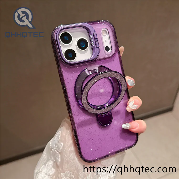 magnetic wireless charging case with popsocket camera