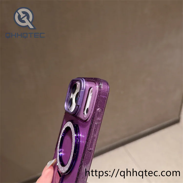 magnetic wireless charging case with popsocket camera