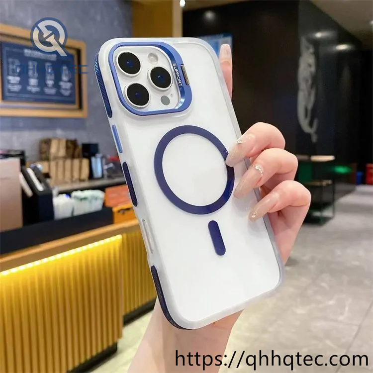 clear magnetic stand case with color side