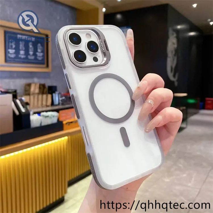 clear magnetic stand case with color side