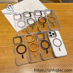 clear magnetic stand case with color side