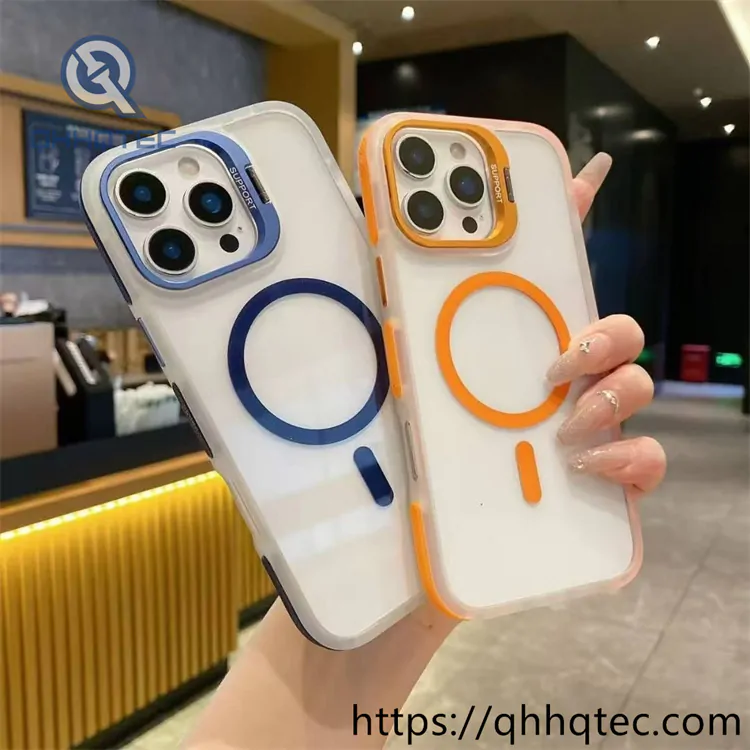 clear magnetic stand case with color side