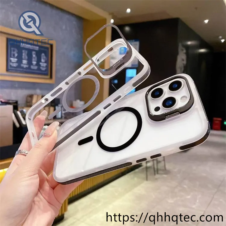 clear magnetic stand case with color side