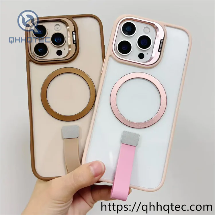 snap on magnetic case with bracket wrist strap