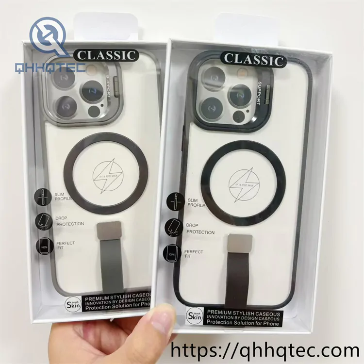 snap on magnetic case with bracket wrist strap