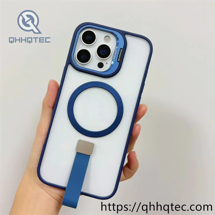 snap on magnetic case with bracket wrist strap