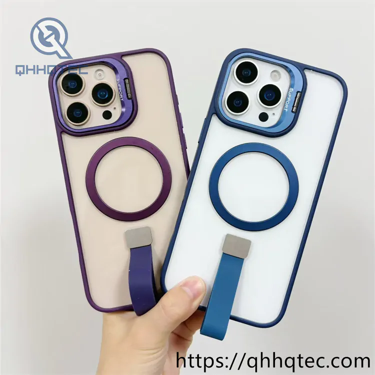 snap on magnetic case with bracket wrist strap