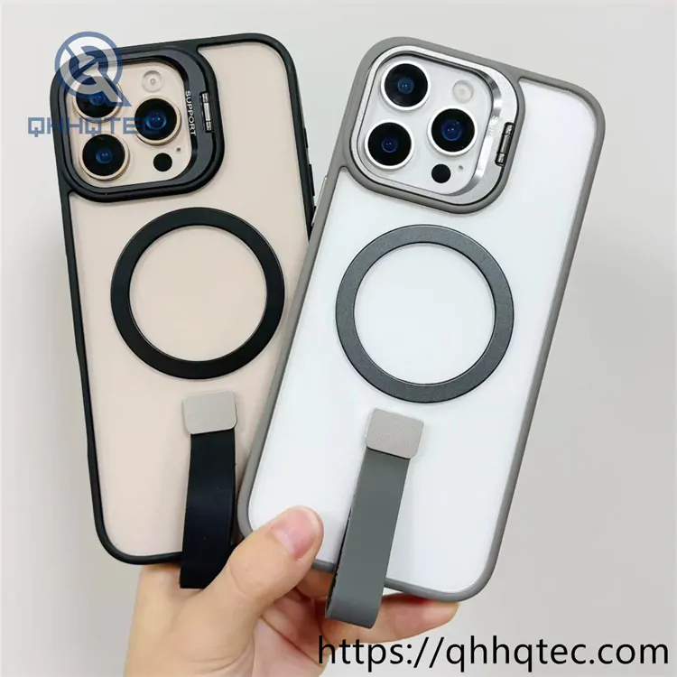 snap on magnetic case with bracket wrist strap