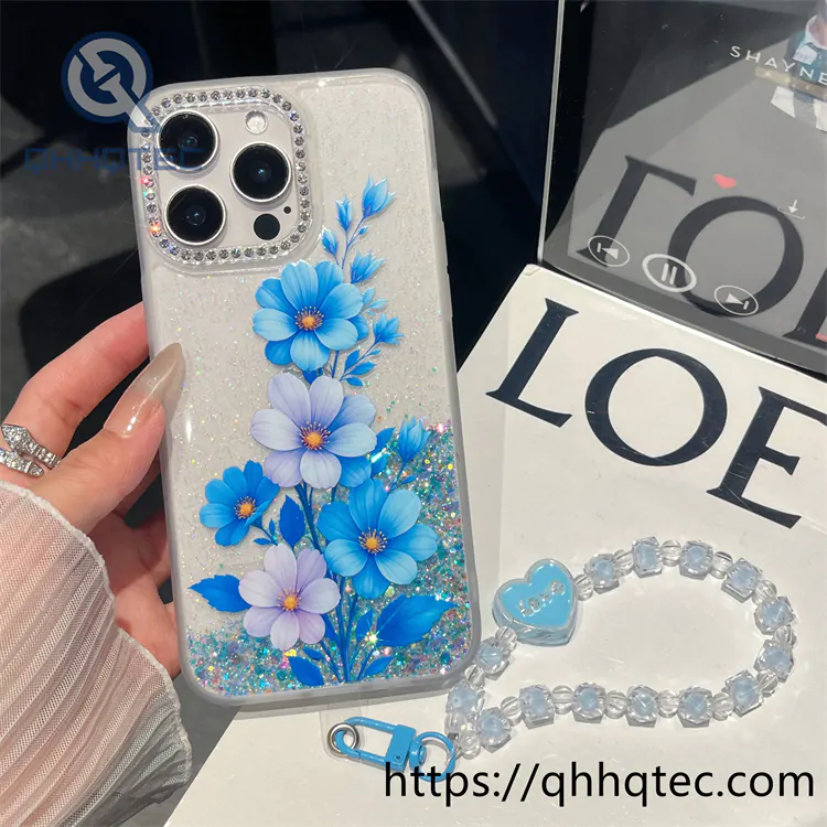 cute animal glitter diamonds chain case