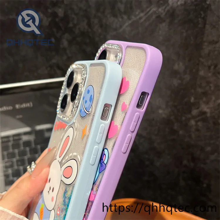 cute animal glitter diamonds chain case