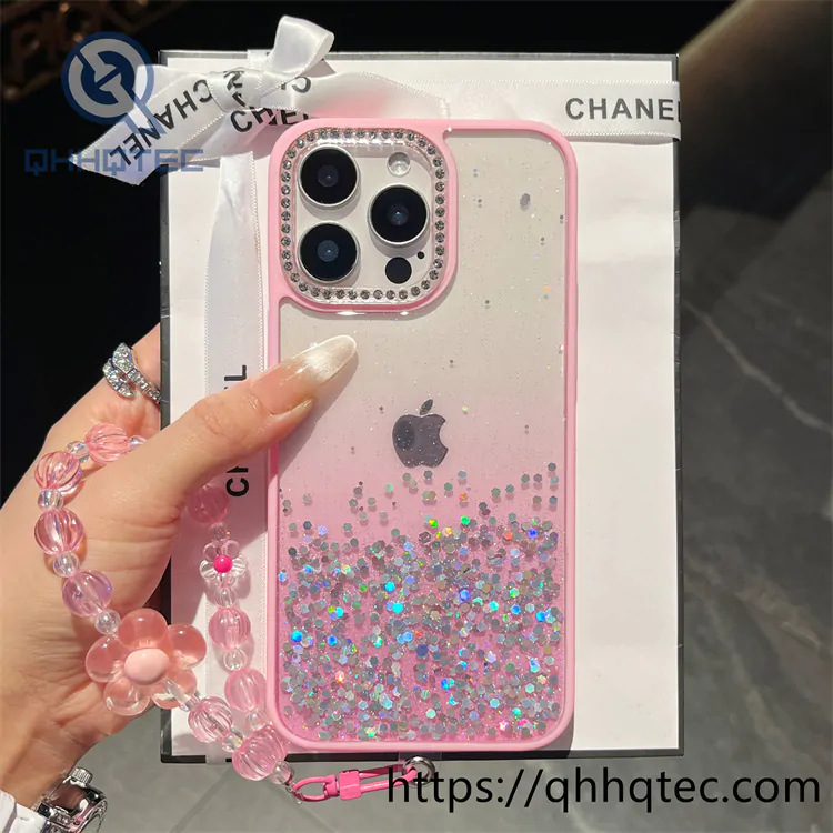 half sequins gradient diamonds camera case