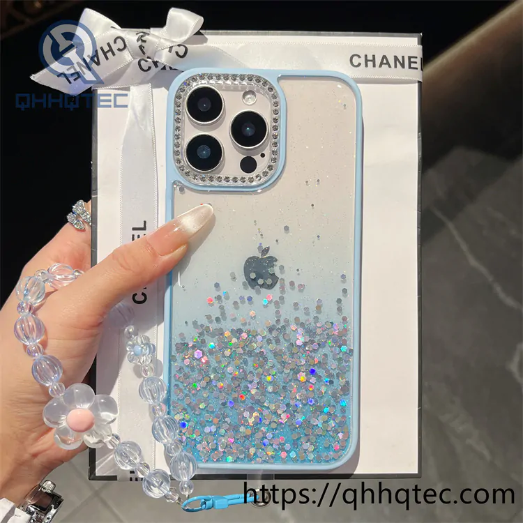 half sequins gradient diamonds camera case