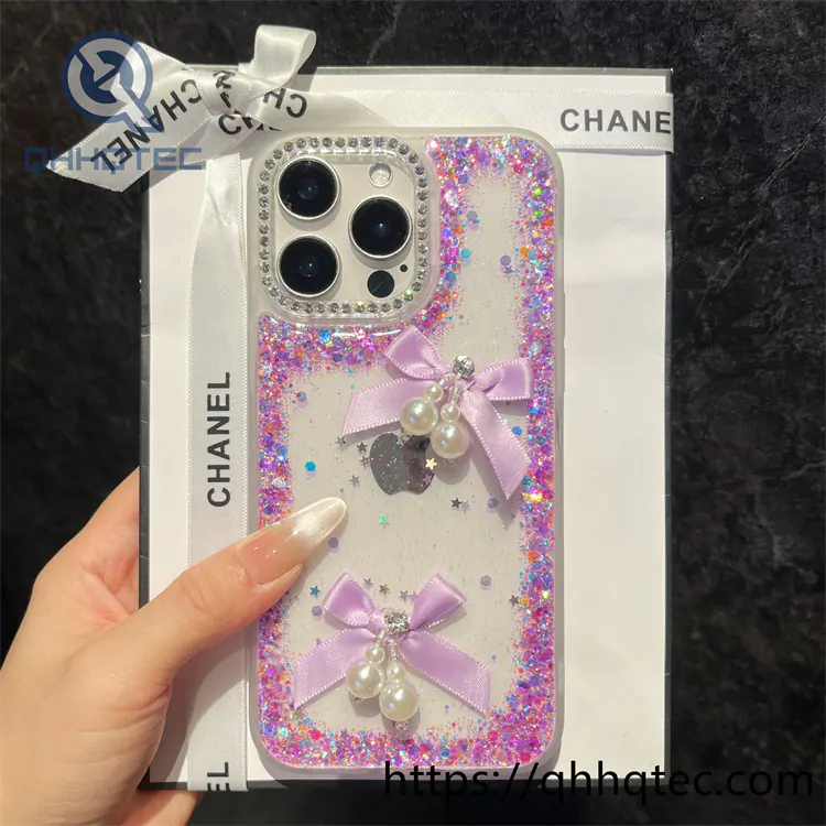 pearl bow tie glitter