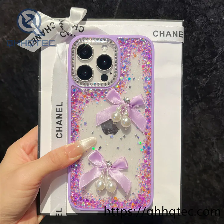 pearl bow tie glitter