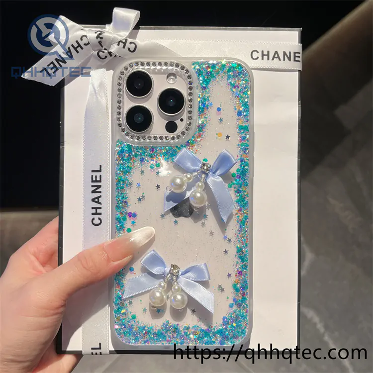 pearl bow tie glitter