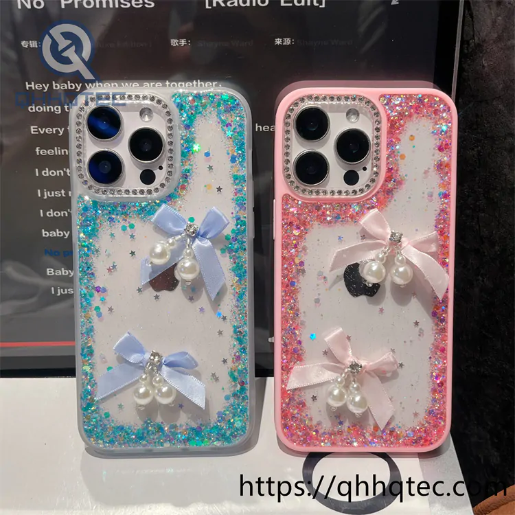 pearl bow tie glitter