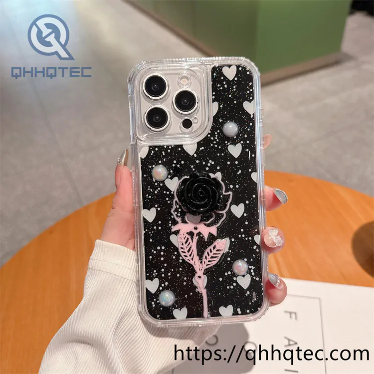 rose 3d colors 3 in 1 heart case