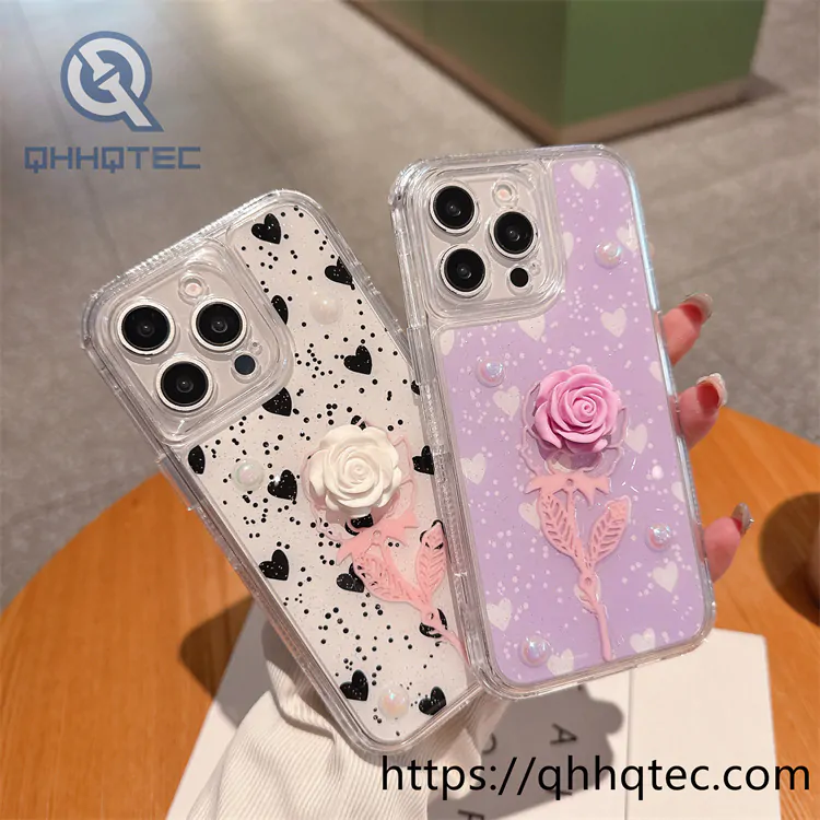 rose 3d colors 3 in 1 heart case