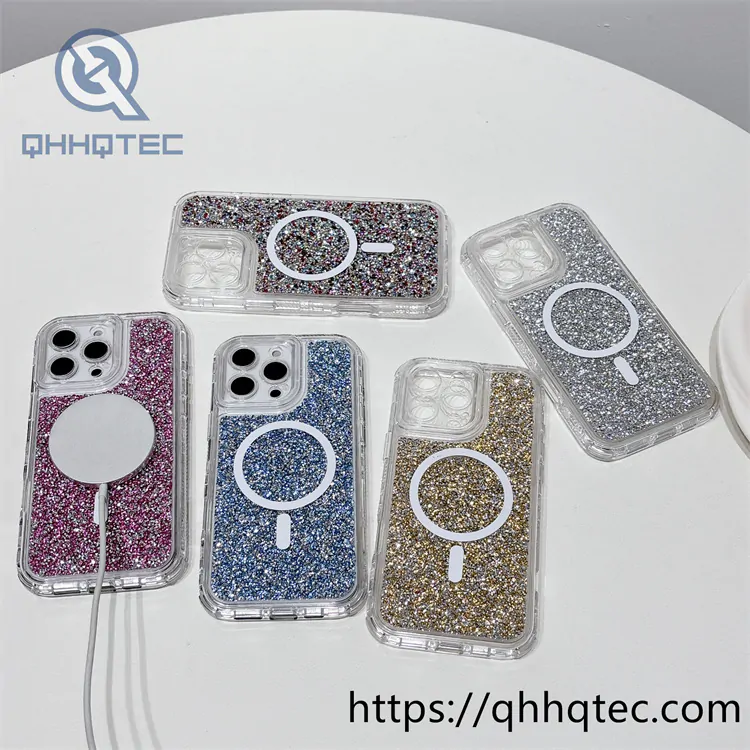 broken diamonds 3 in 1 colored magsafe case