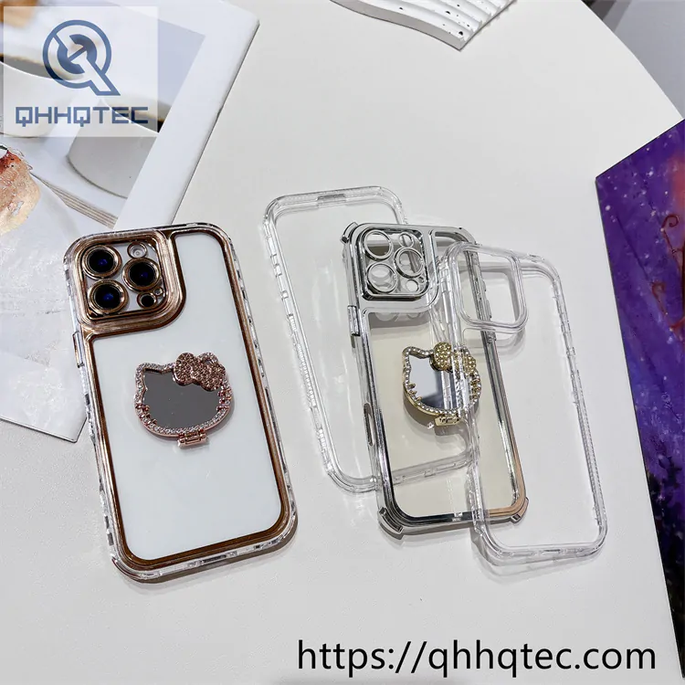 kitty mirror transparent 3 in 1 case