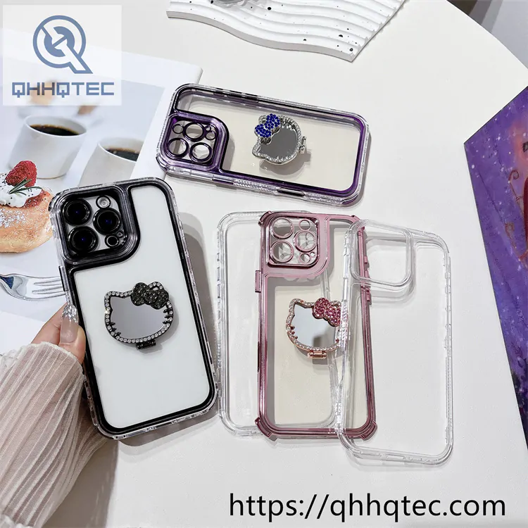 kitty mirror transparent 3 in 1 case