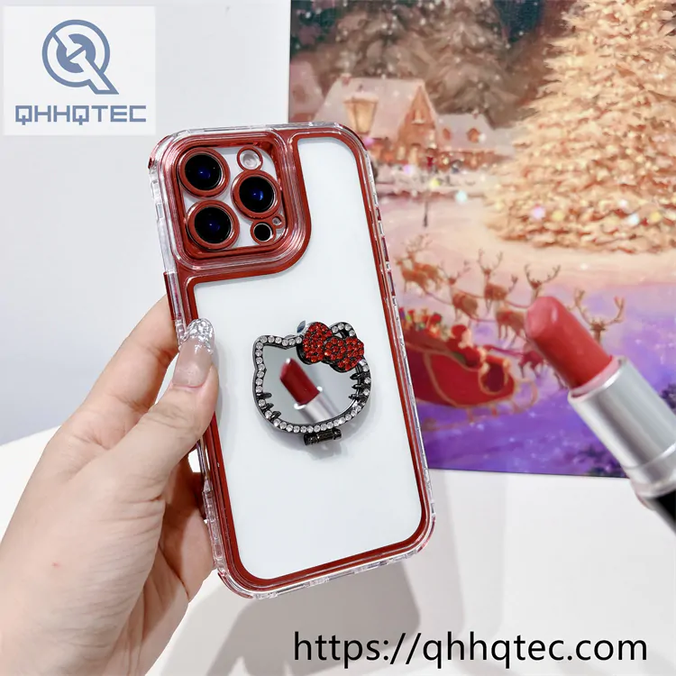 kitty mirror transparent 3 in 1 case
