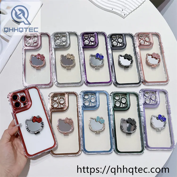 kitty mirror transparent 3 in 1 case