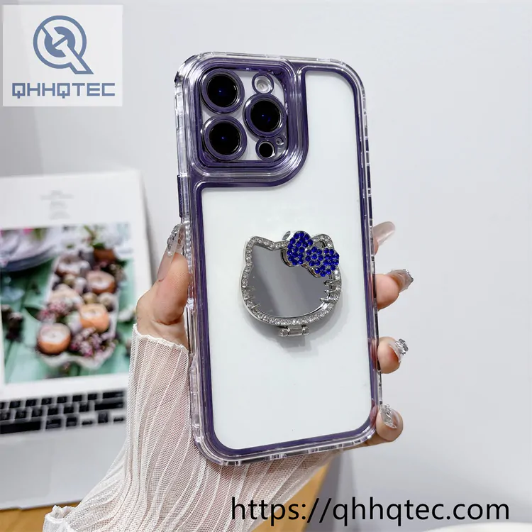 kitty mirror transparent 3 in 1 case