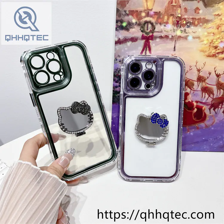 kitty mirror transparent 3 in 1 case