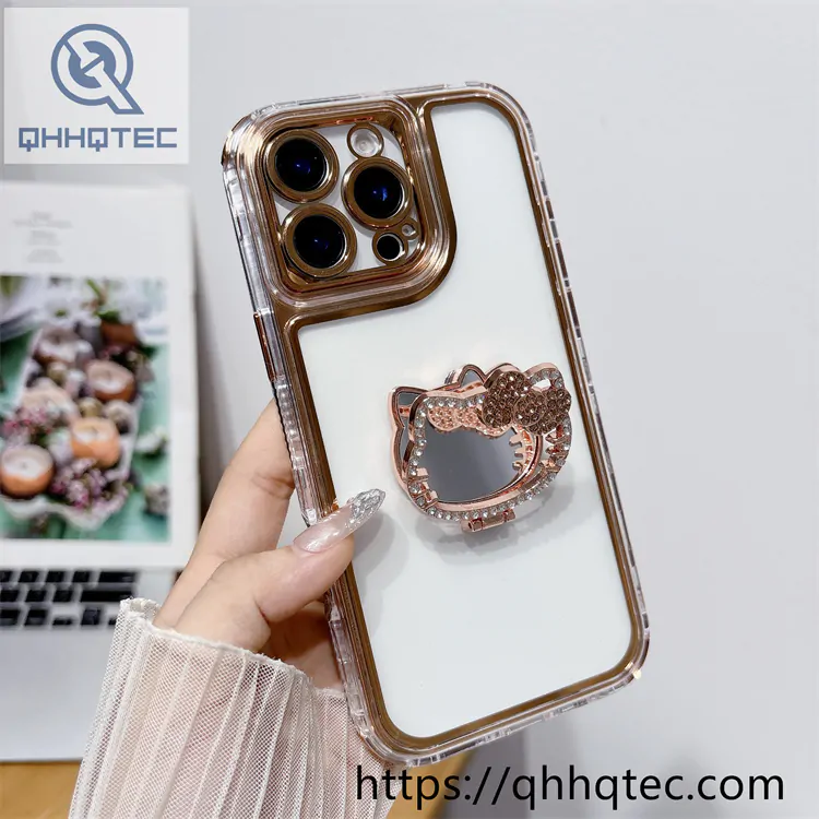kitty mirror transparent 3 in 1 case