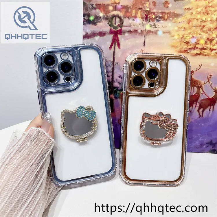 kitty mirror transparent 3 in 1 case