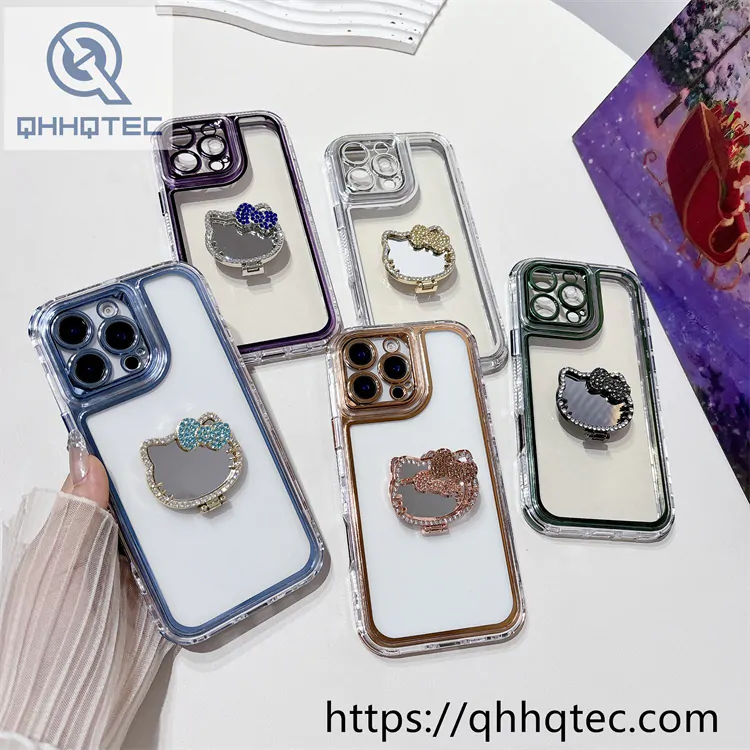 kitty mirror transparent 3 in 1 case
