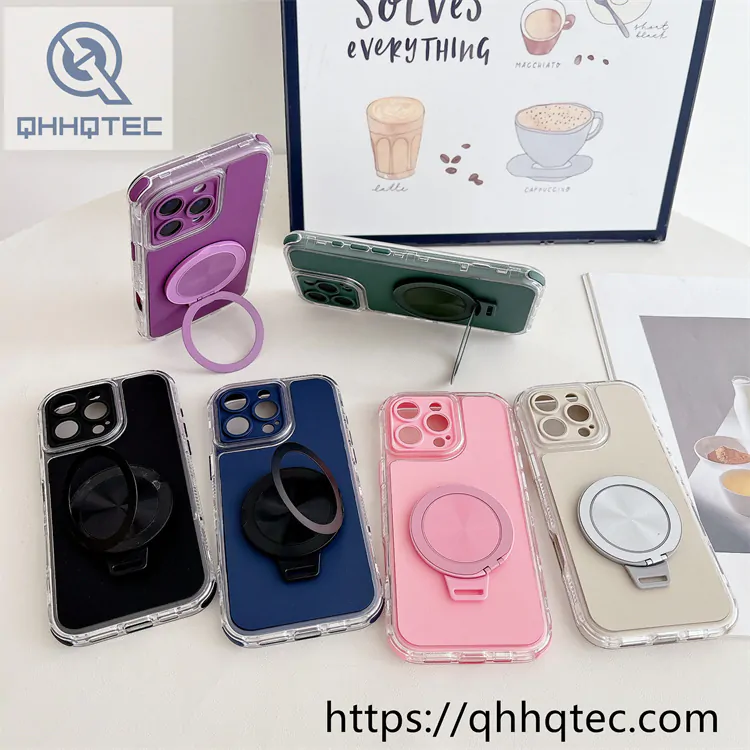 rotating magnetic solid color 3 in 1 case