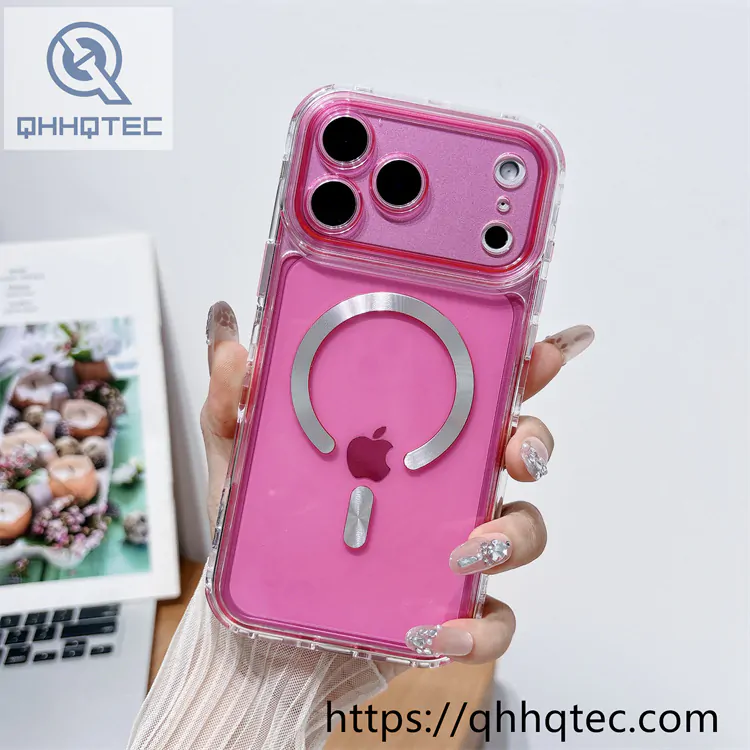 iphone17 colorful 3 in 1 magnetic clear case