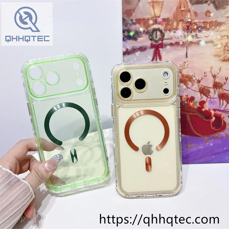 iphone17 colorful 3 in 1 magnetic clear case