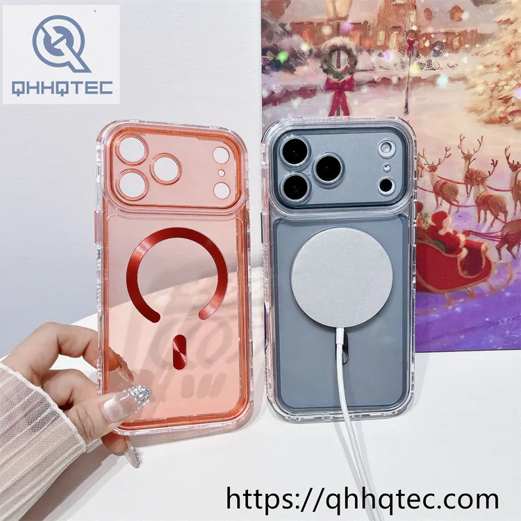 iphone17 colorful 3 in 1 magnetic clear case