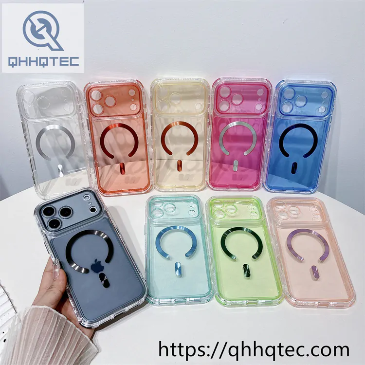 iphone17 colorful 3 in 1 magnetic clear case