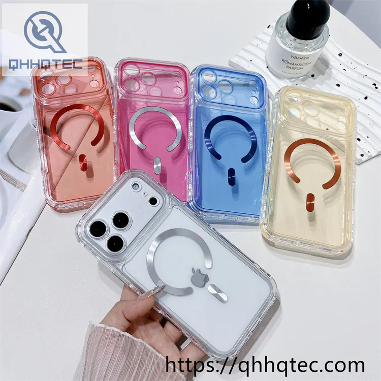 iphone17 colorful 3 in 1 magnetic clear case