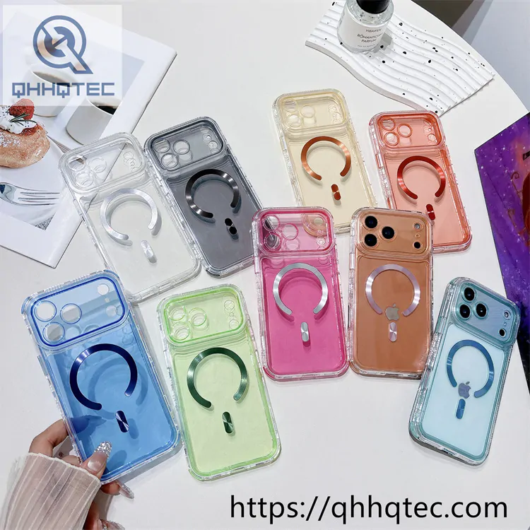iphone17 colorful 3 in 1 magnetic clear case