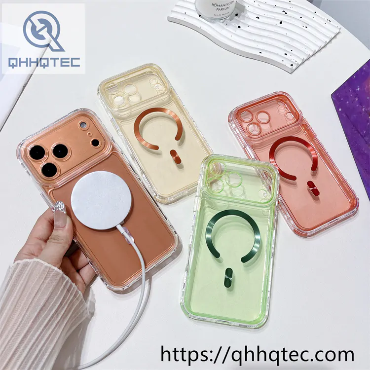 iphone17 colorful 3 in 1 magnetic clear case