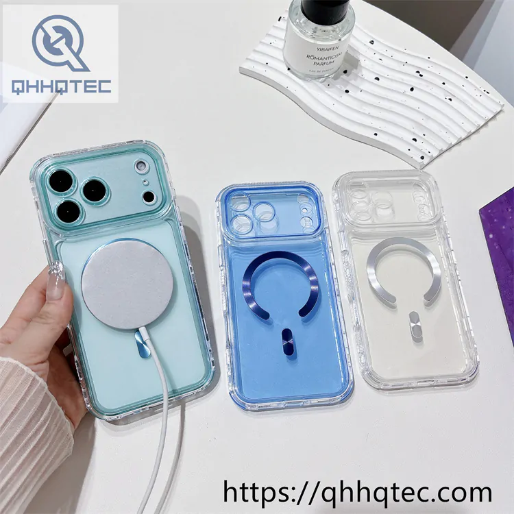 iphone17 colorful 3 in 1 magnetic clear case