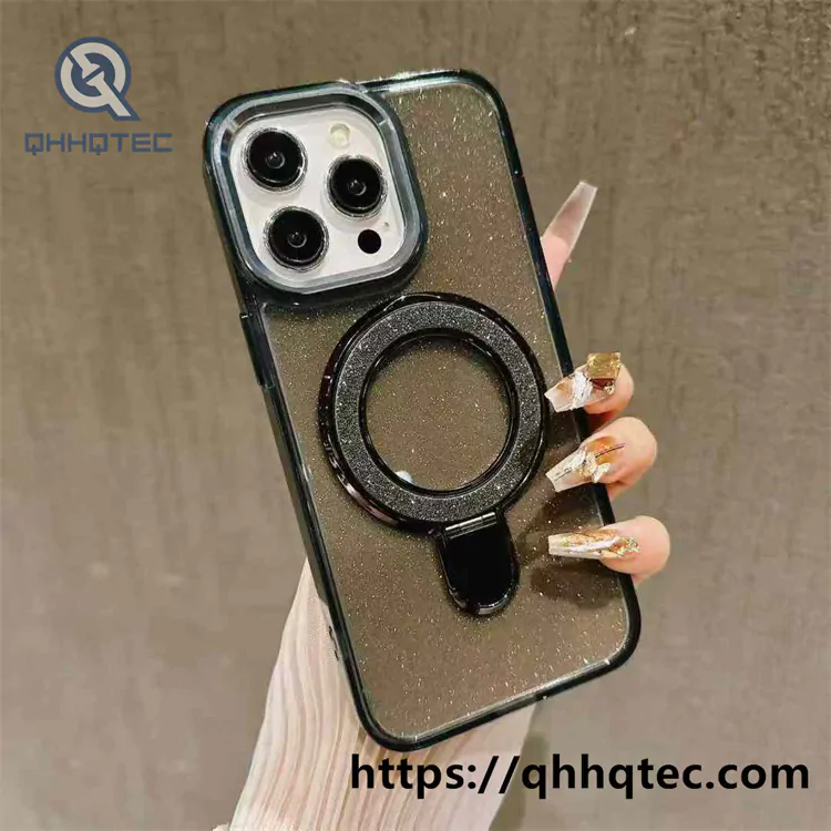 clear glitter case magnetic ring