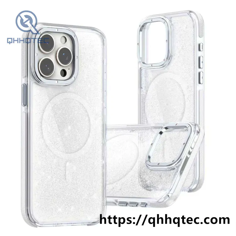 clear glitter smooth magsafe case