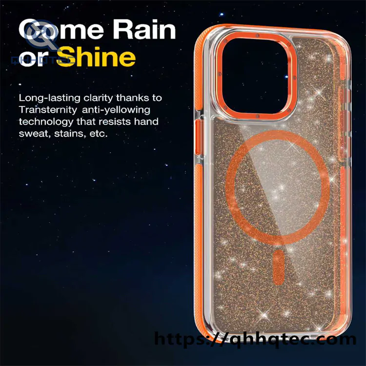 clear glitter smooth magsafe case
