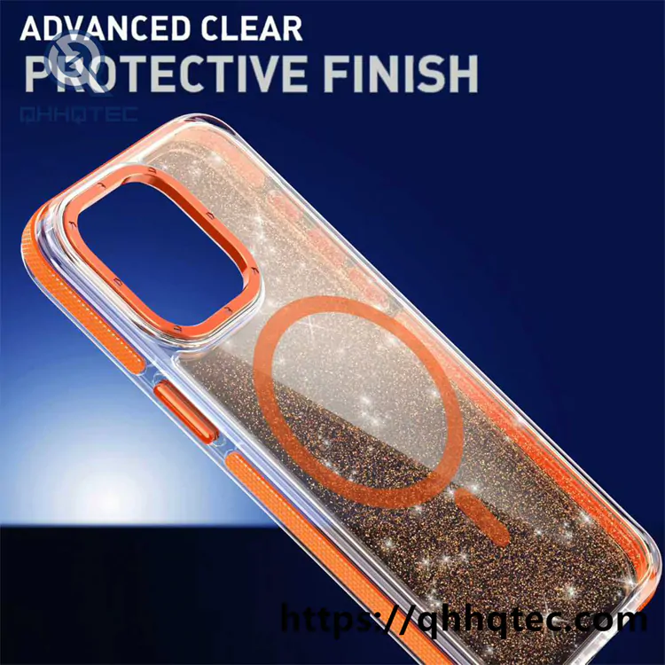 clear glitter smooth magsafe case