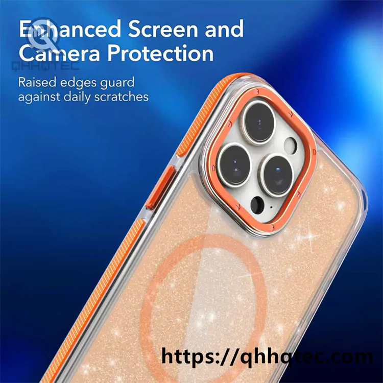 clear glitter smooth magsafe case
