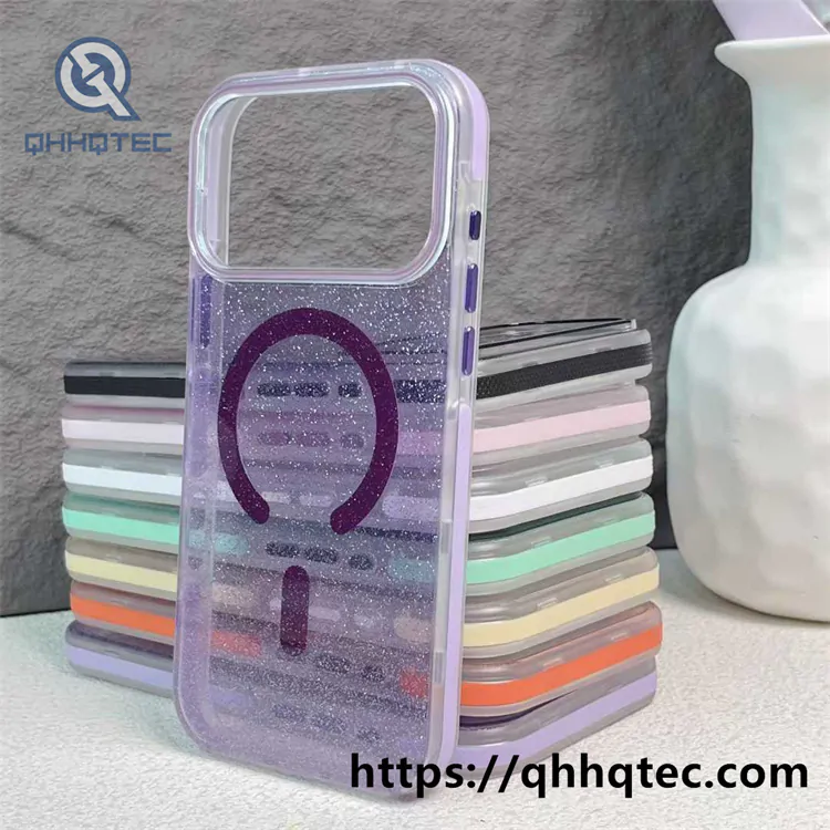 shiny glitter clear magsafe case